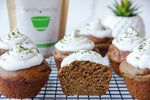 Matcha Protein Muffins with Coconut Icing